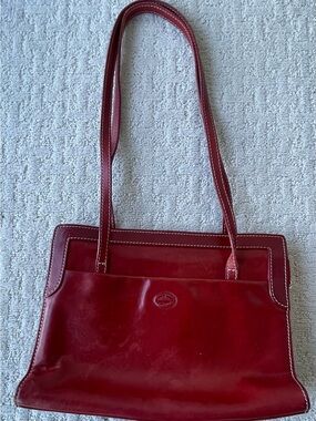 Le Torri Firenze Red Italian Leather Shoulder Bag – Made in Italy